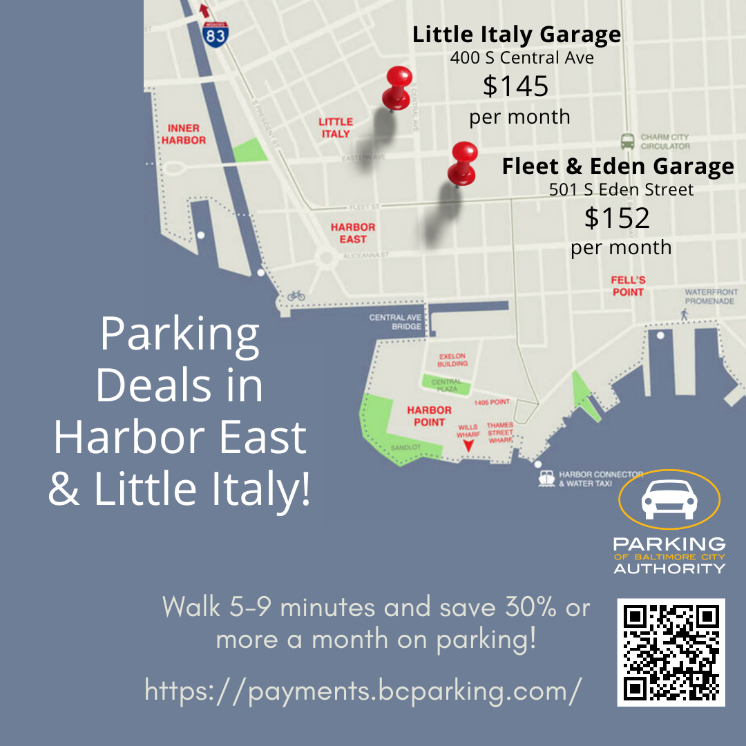 Map of Harbor Point, Harbor East, Little Italy